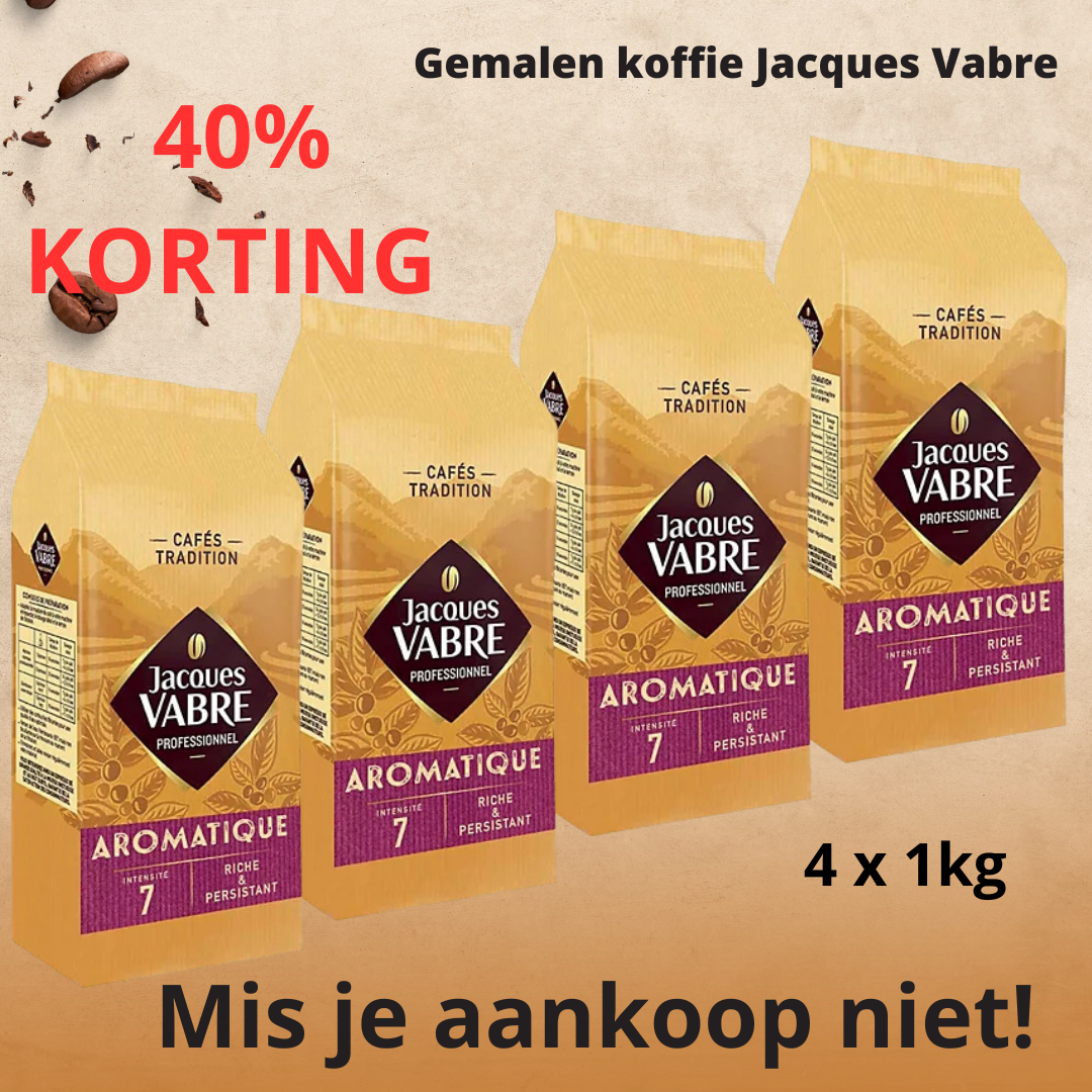 Gemalen koffie Jacques Vabre Aromatisch rijk en hardnekkig 4x1kg=4kg