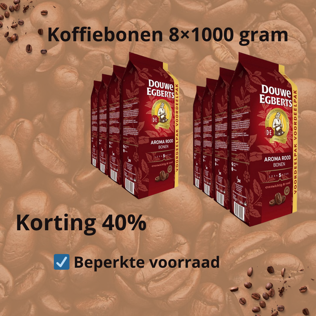 Douwe Egberts Aroma Rood Koffiebonen 8×1000 gram